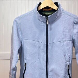 Eddie Bauer Women's Lightweight Full Zip Stand Collar Jacket Gray Blue Size S